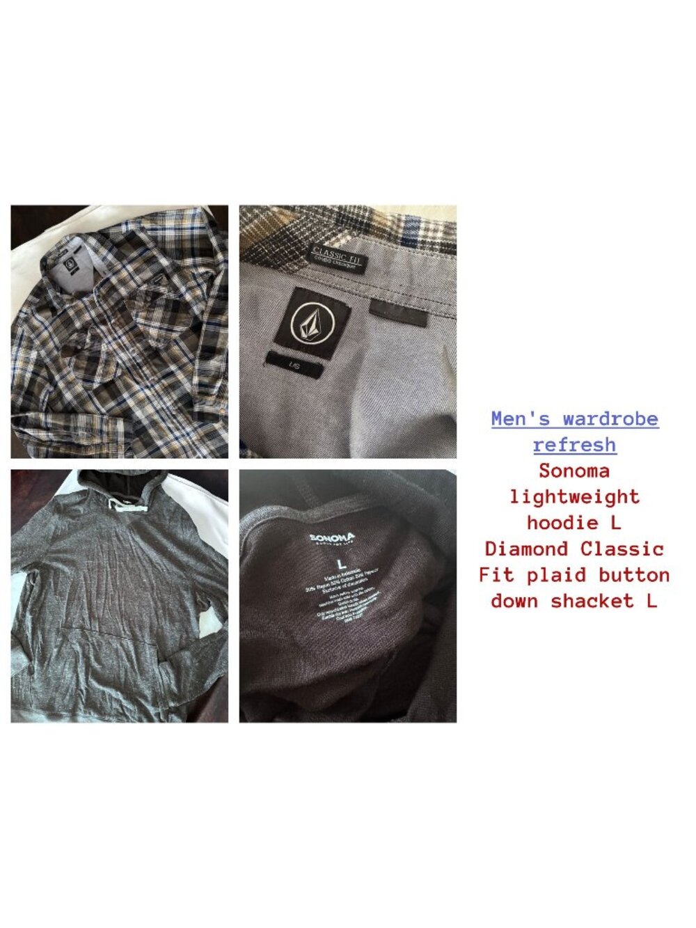 Men's wardrobe refresh with Sonoma lightweight hoodie and Diamond plaid pattern
